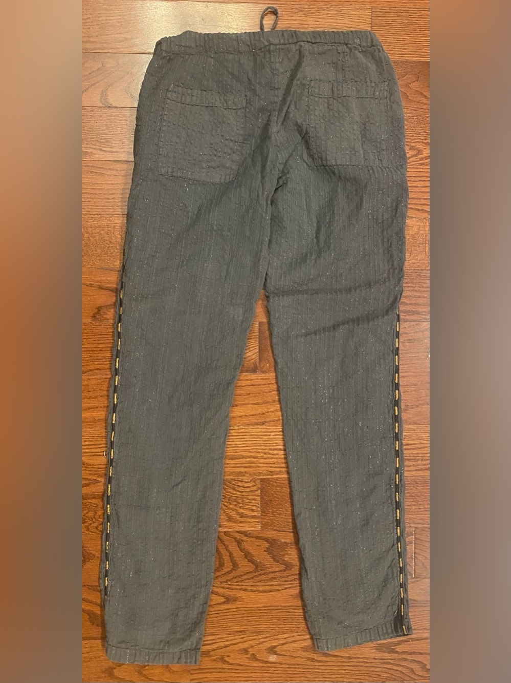 House Of Harlow 1960 Pants Sz XS/TP Gray w/Black Stripes Lined Pockets Elastic - Picture 4 of 7